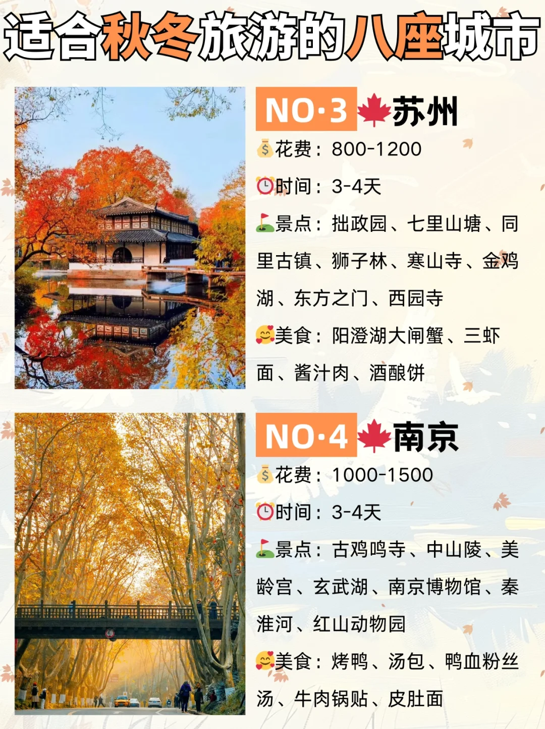 适合秋冬去的8⃣大城市，每一个都超美🍀