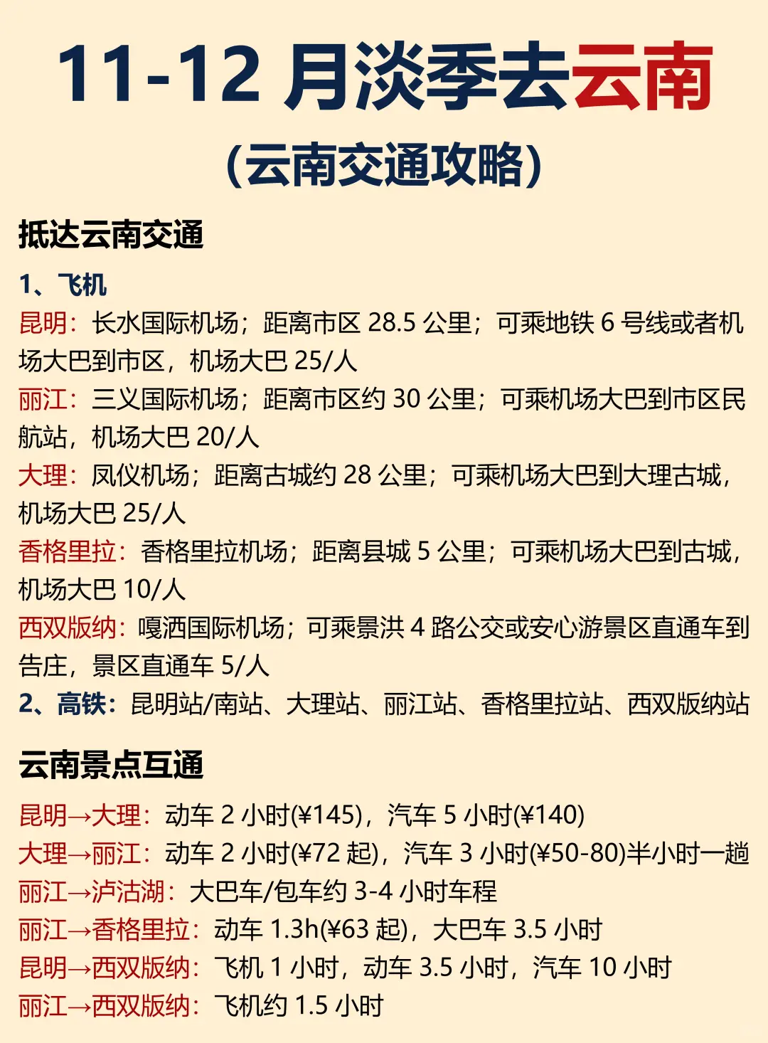 云南11-12月淡季旅游攻略，幸亏提前查阅了📝