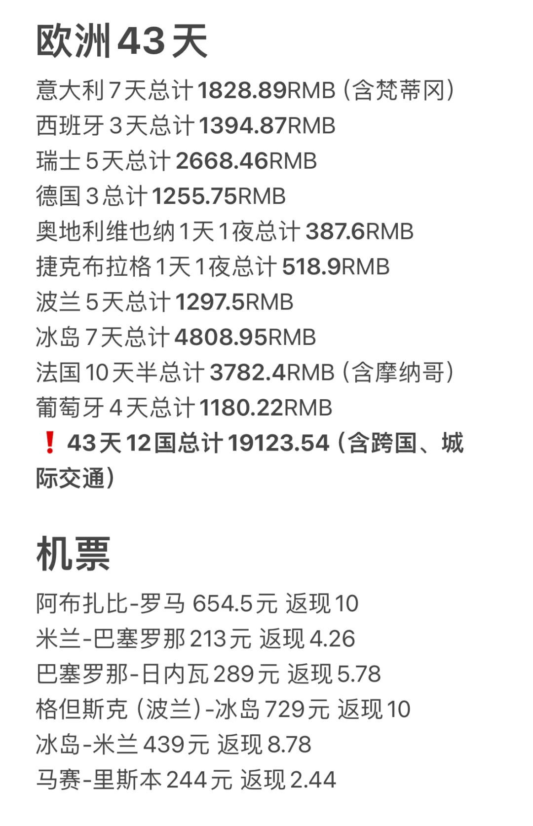 关于我花1.9w环游欧洲43天这件事➕大攻略