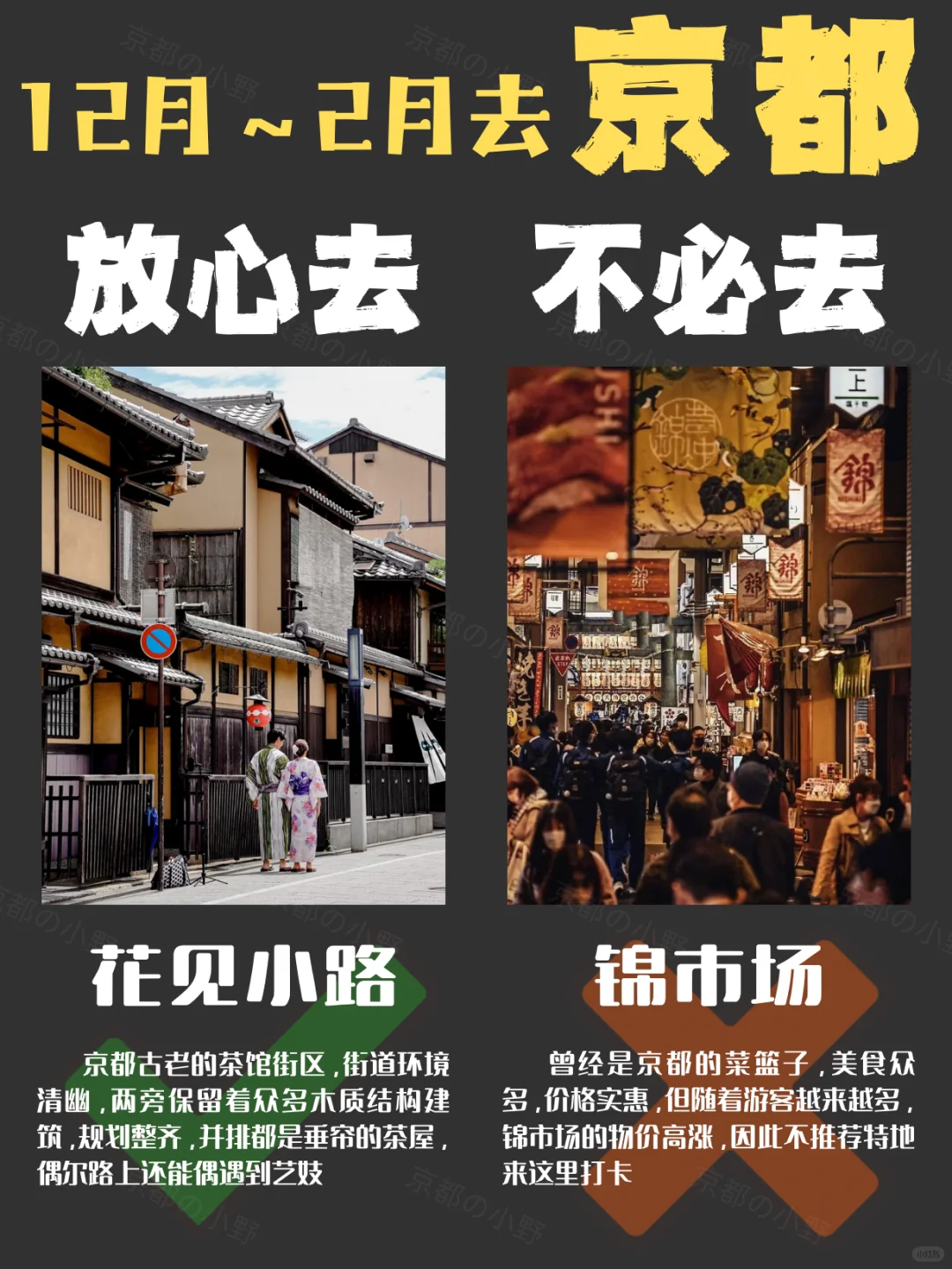 ⚠️12～2🈷️去京都旅游｜放心去✅&不必去❌