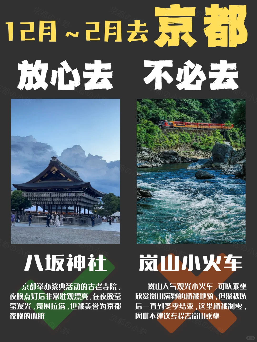 ⚠️12～2🈷️去京都旅游｜放心去✅&不必去❌