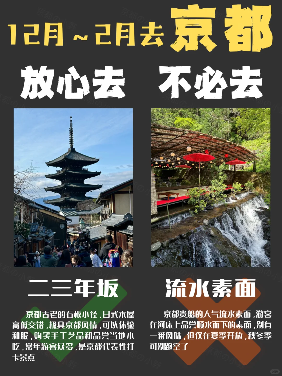 ⚠️12～2🈷️去京都旅游｜放心去✅&不必去❌
