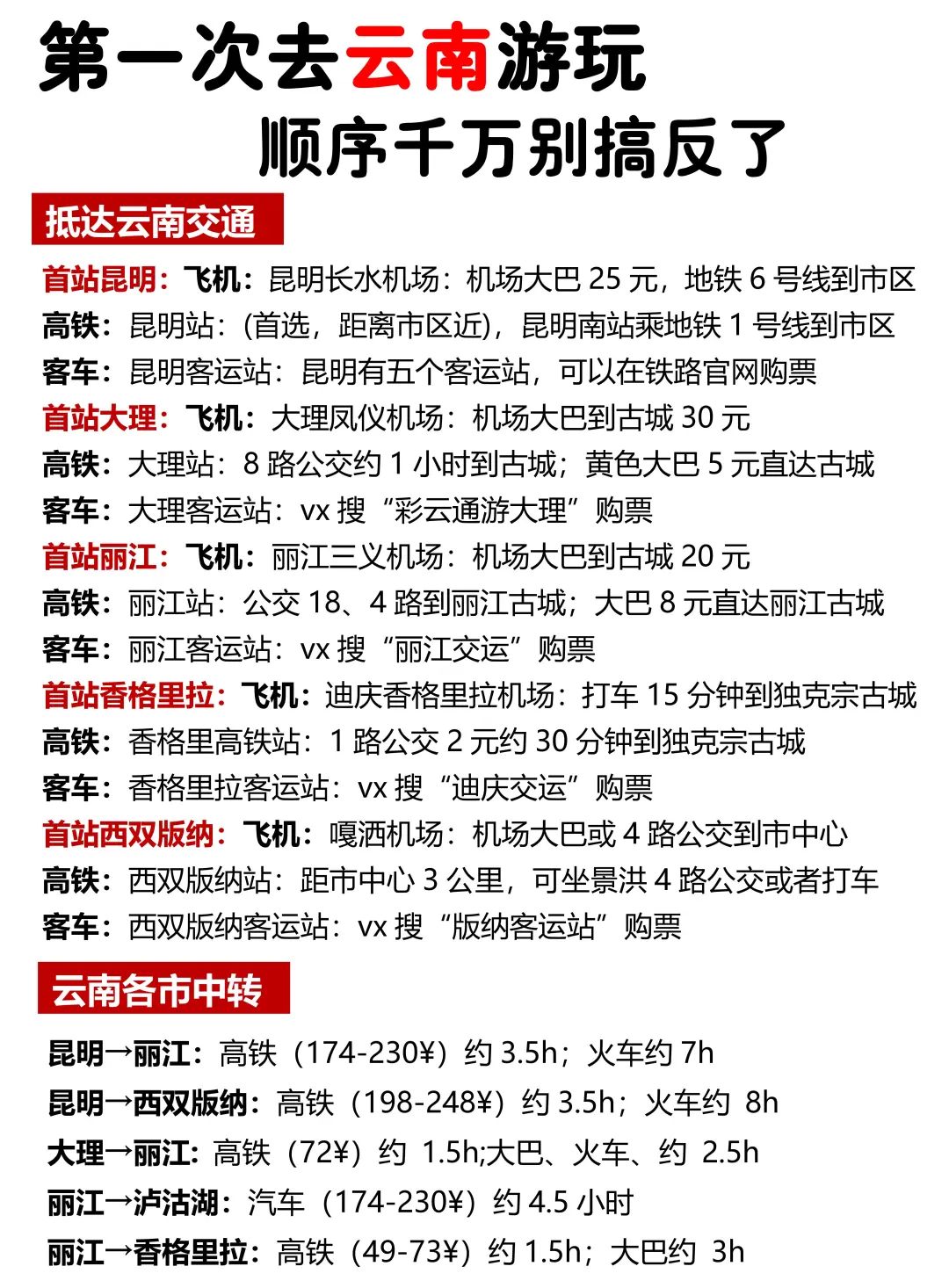 第一次来云南玩，游玩顺序千万别搞反了啊！