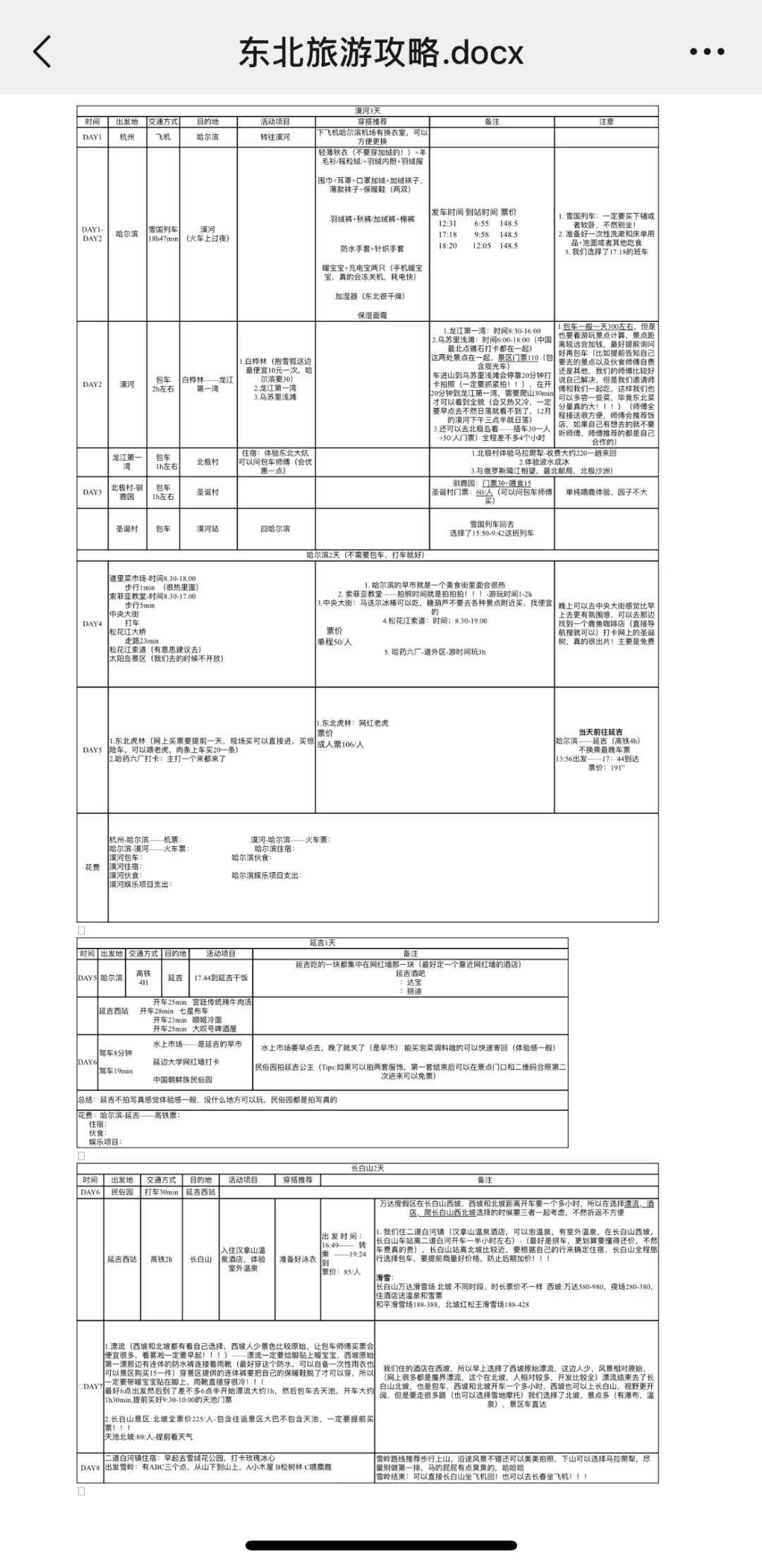 不跟团！东北8天7晚自由行🤩ʱªʱªʱª