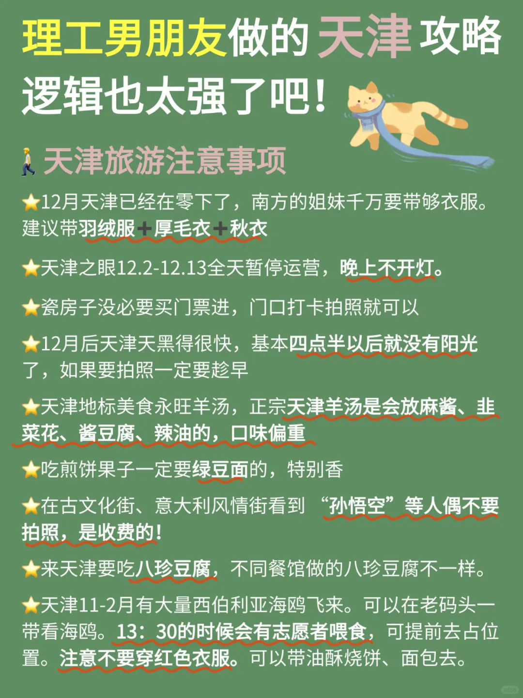 理工男友的天津旅游攻略，可直接抄作业📝