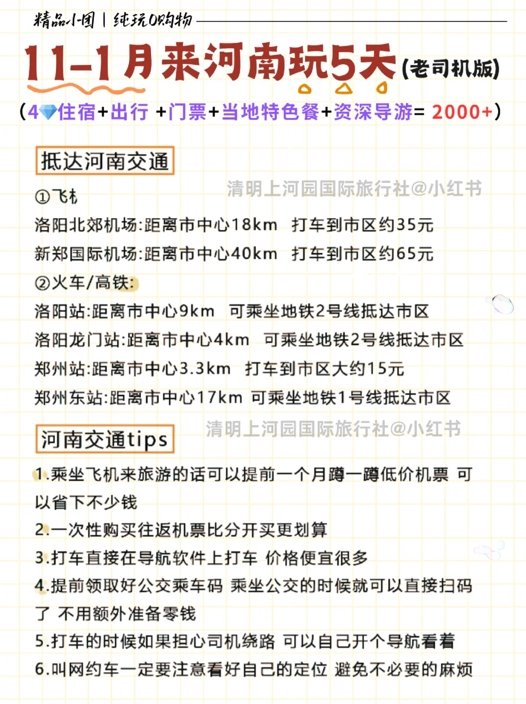 河南5日游攻略｜干货满满‼️自用攻略‼️