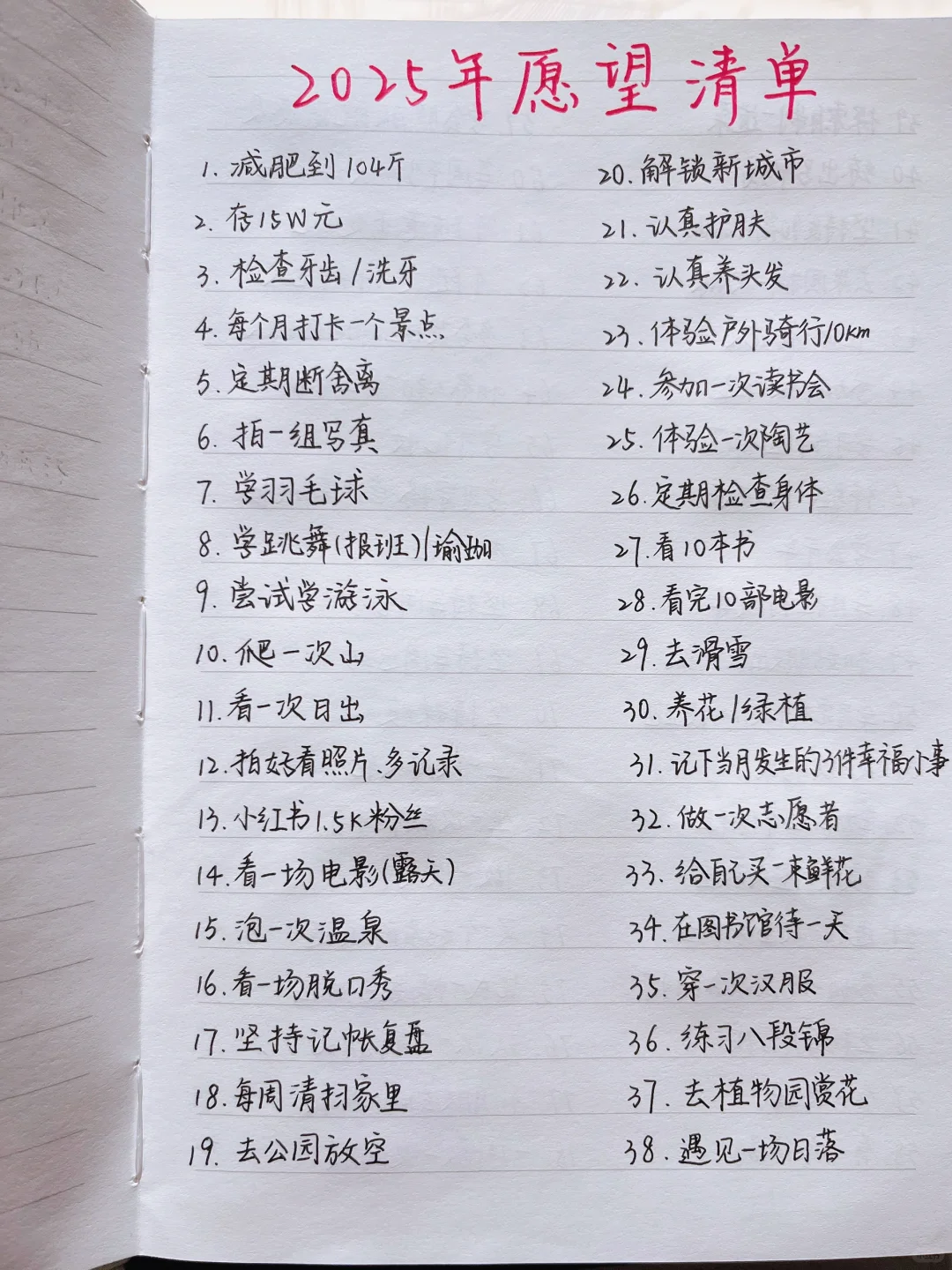 🫶🏻 2025年的100件愿望清单✍🏻