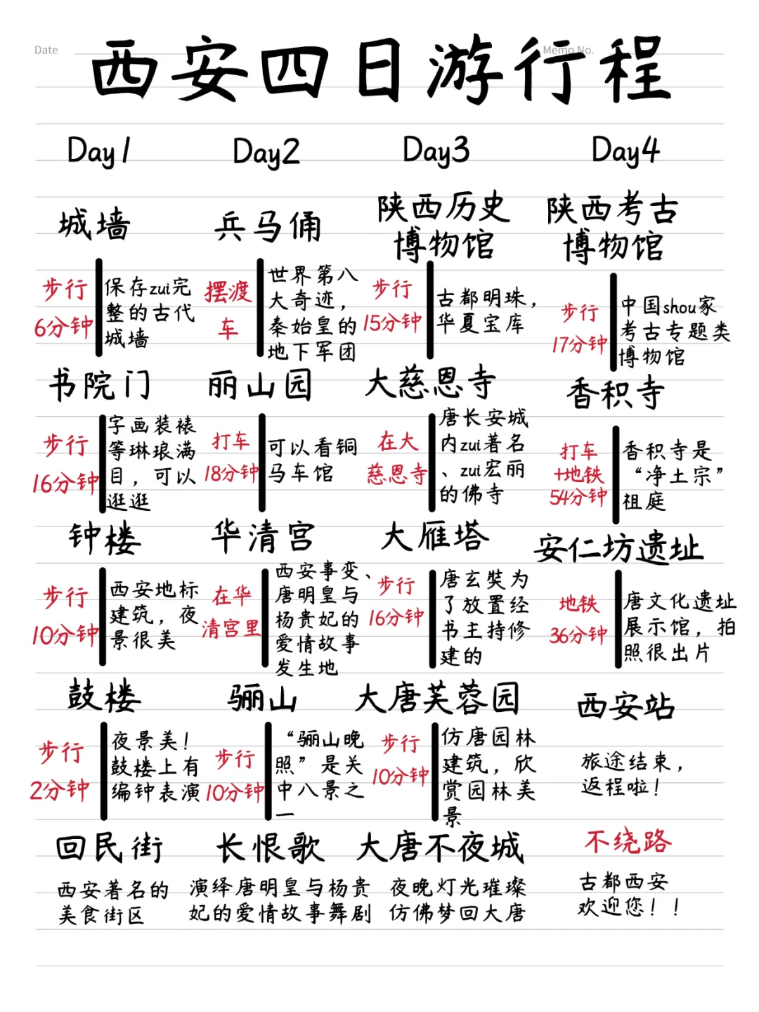 寒假来西安 4天3晚旅游攻略💞不绕路