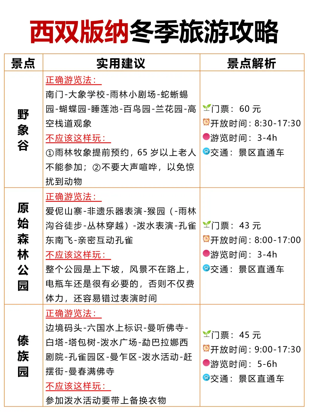 西双版纳冬季旅游攻略❗️还好提前刷到了