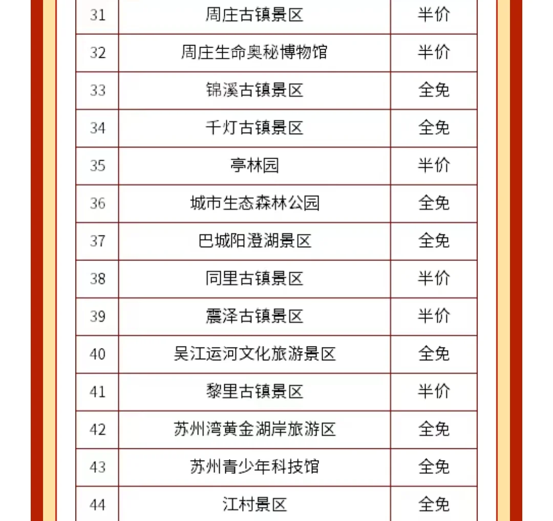 春节半价（附景区清单）•苏州冬天旅游指南