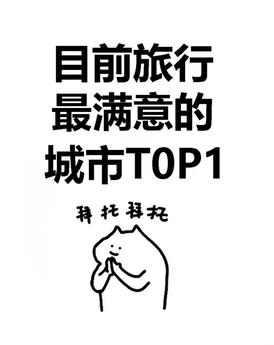 目前旅行最满意的城市Top1