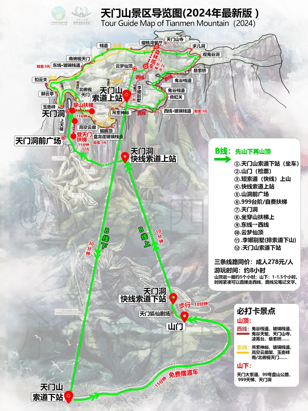 张家界天门山｜24年ABC/东西全路线游玩攻略