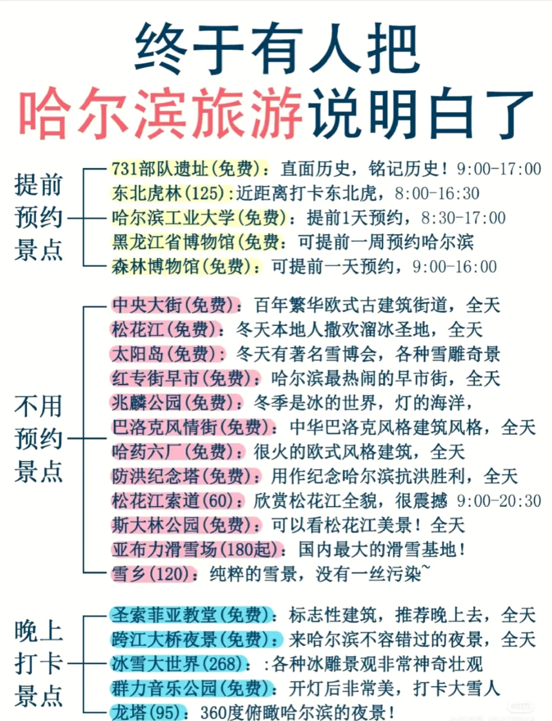 哈尔滨极力推荐的攻略
