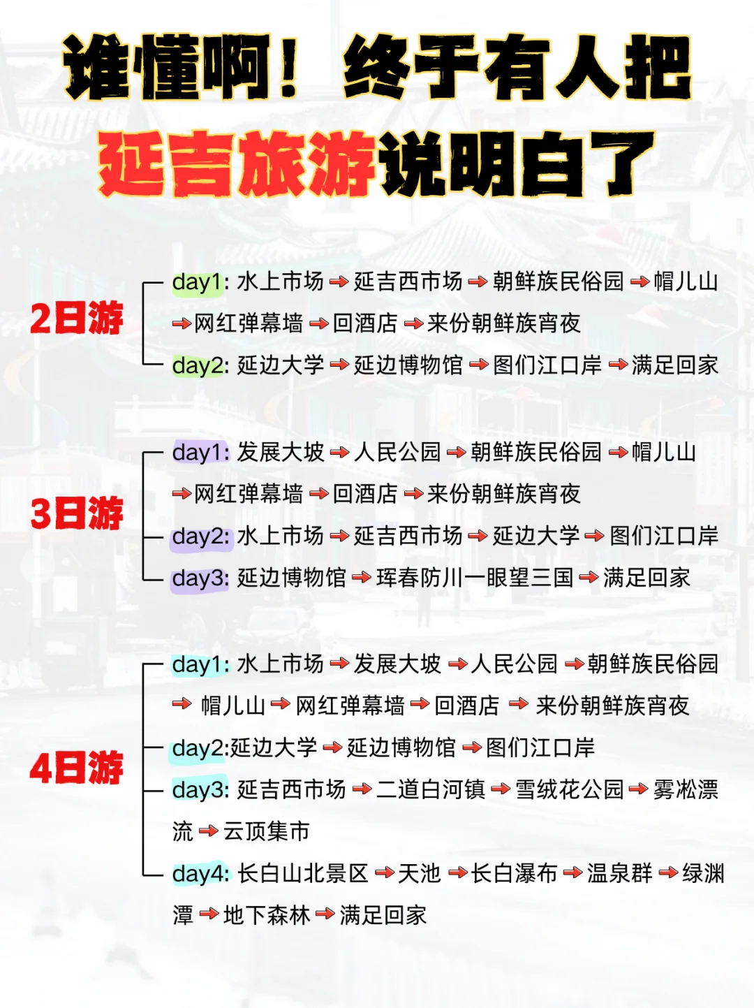 延吉 1-2月 旅游攻略已完善✌赶紧来抄作业