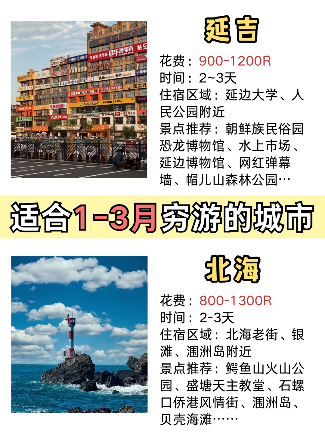 适合1-3月穷游的地方请看这篇🙋超全附攻略