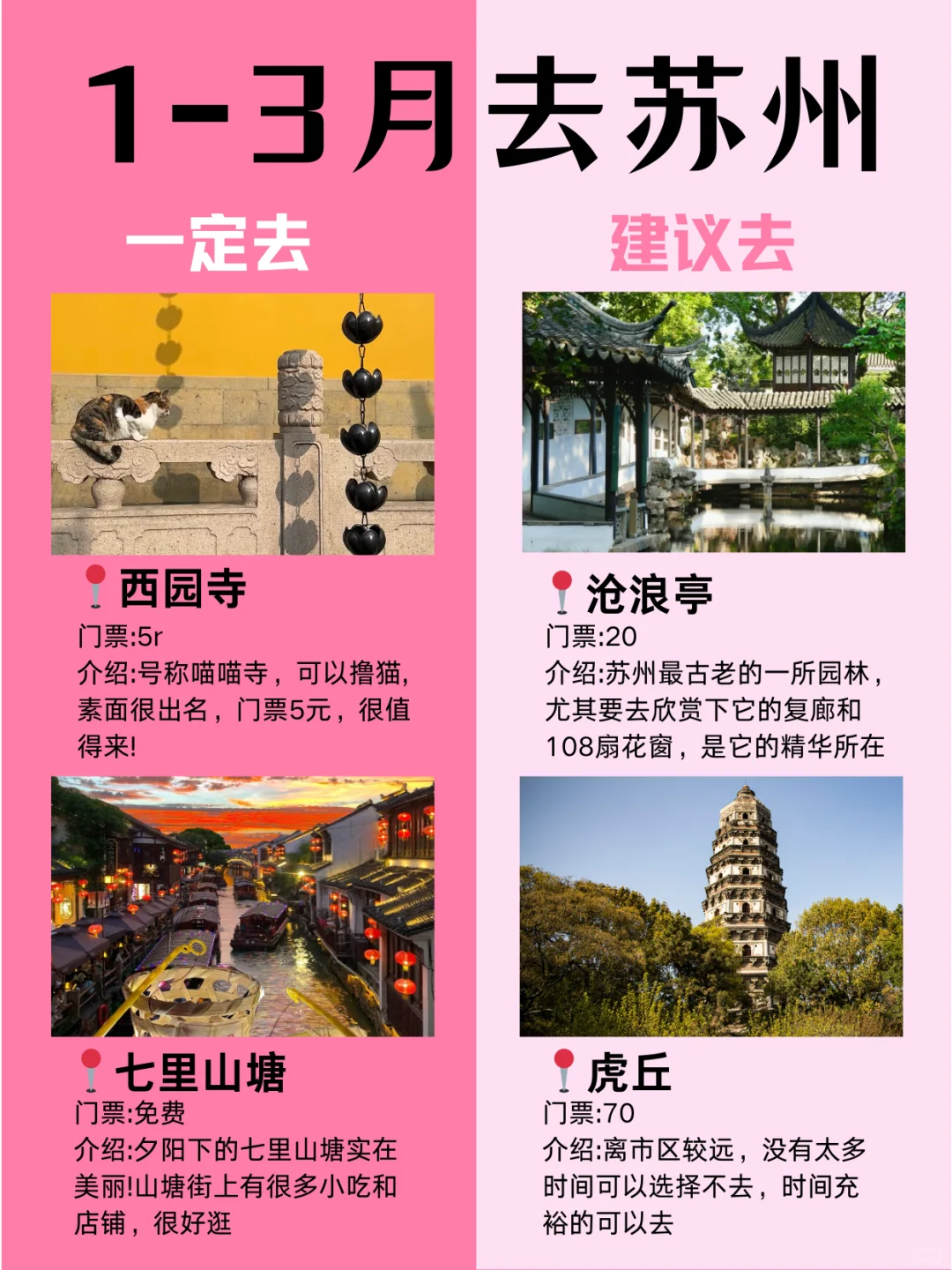 苏州1月景点红黑榜📍建议去🆚不建议去