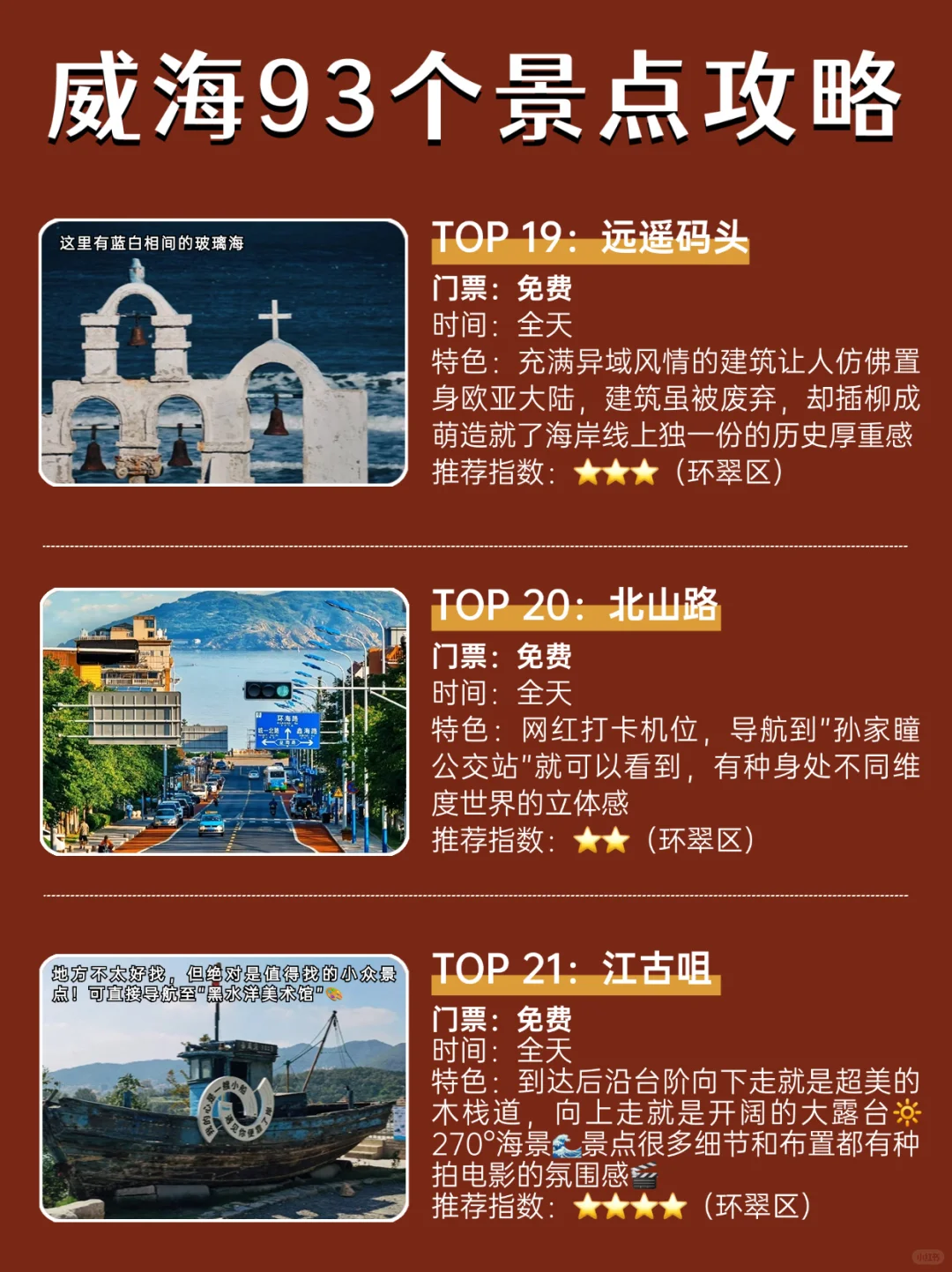 威海93个景点介绍｜独one无two🤣