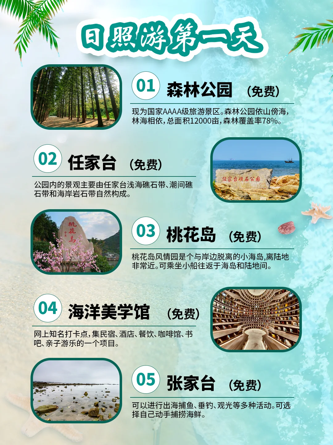 日照旅游攻略地图，一至三日旅游线路图