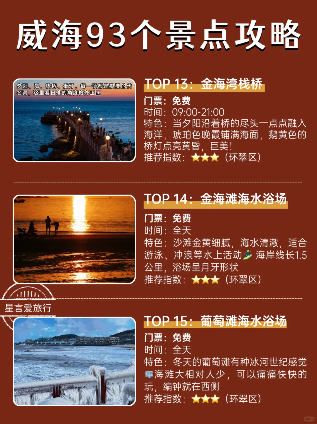 威海93个景点介绍｜独one无two🤣
