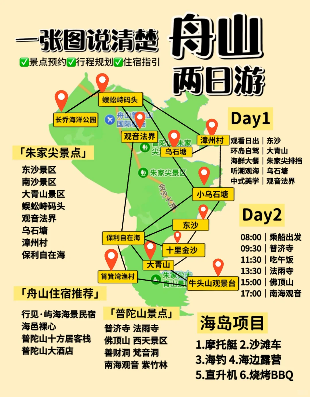 📕舟山二日潮玩指南，带你嗨翻海岛🌊