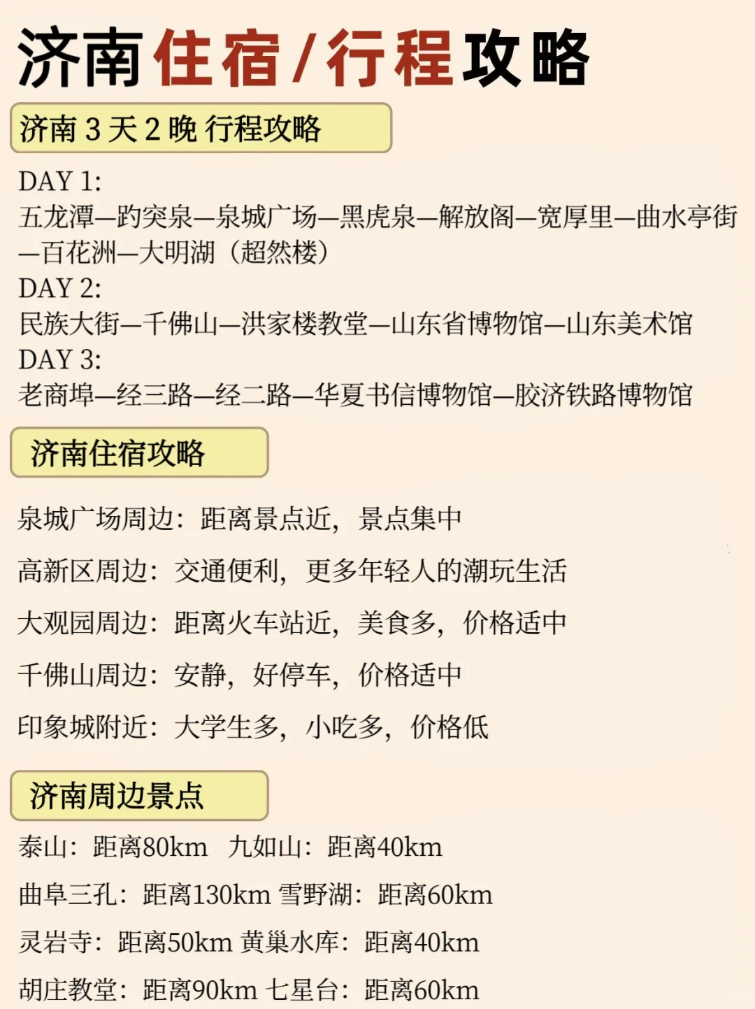 一图看懂✅济南超详细旅游攻略（收藏版）