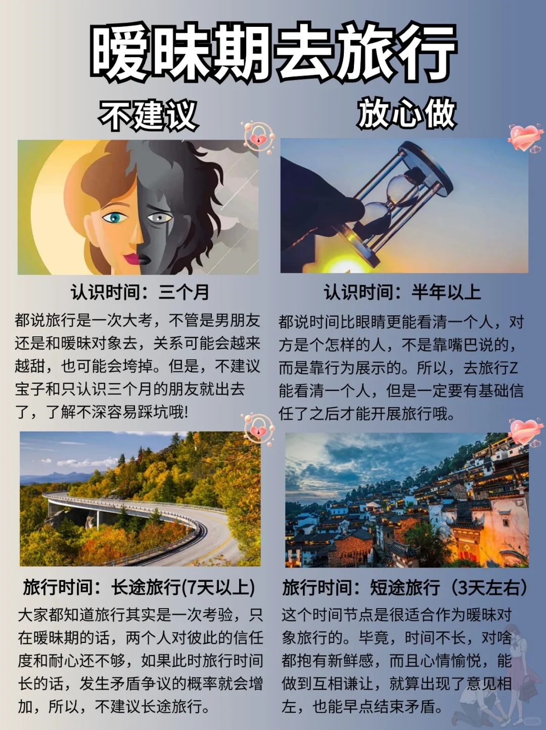 暧昧期去旅行，24条须知，不建议&放心做