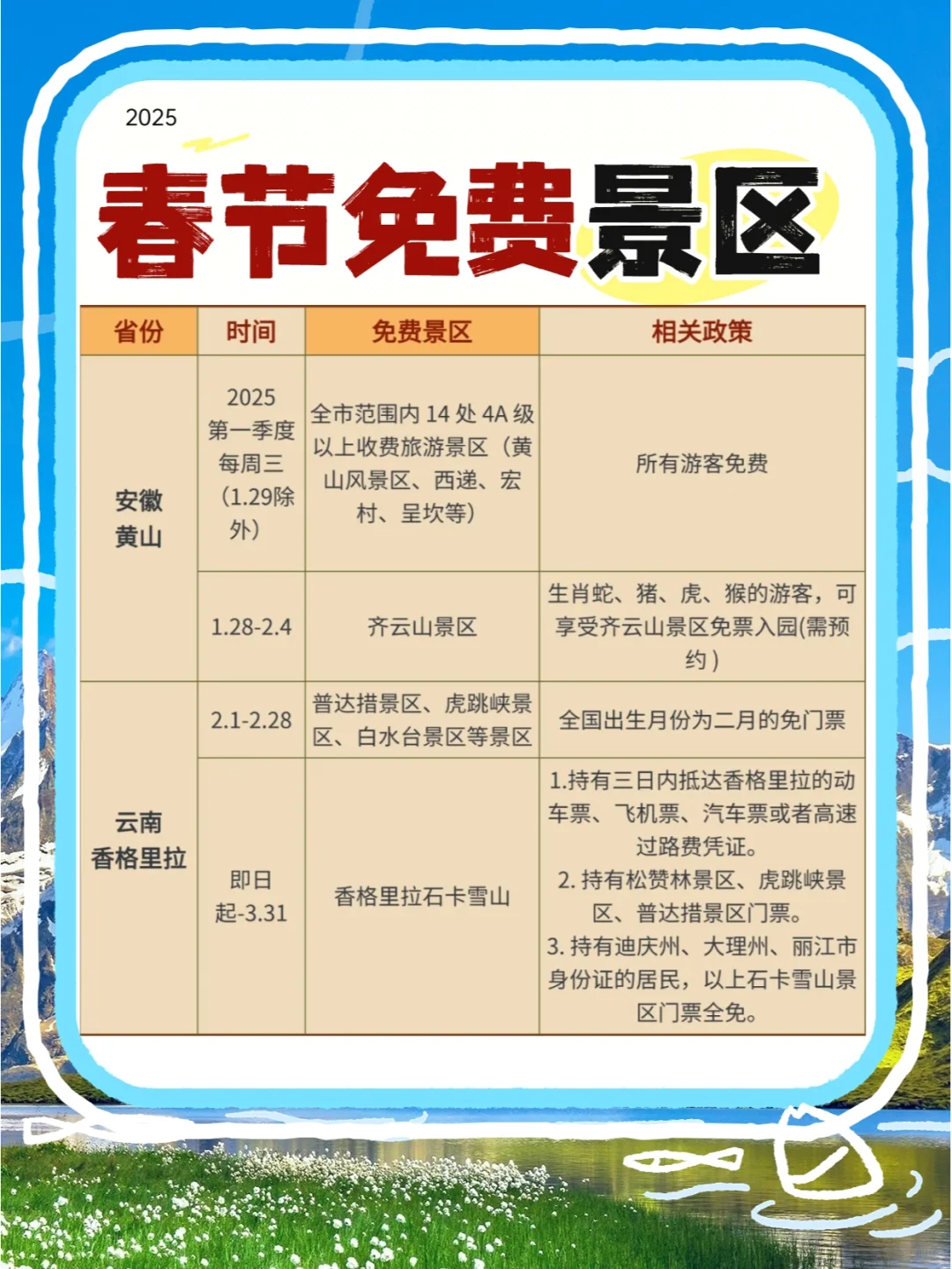 别错过‼️国内春节免费景区合集💸