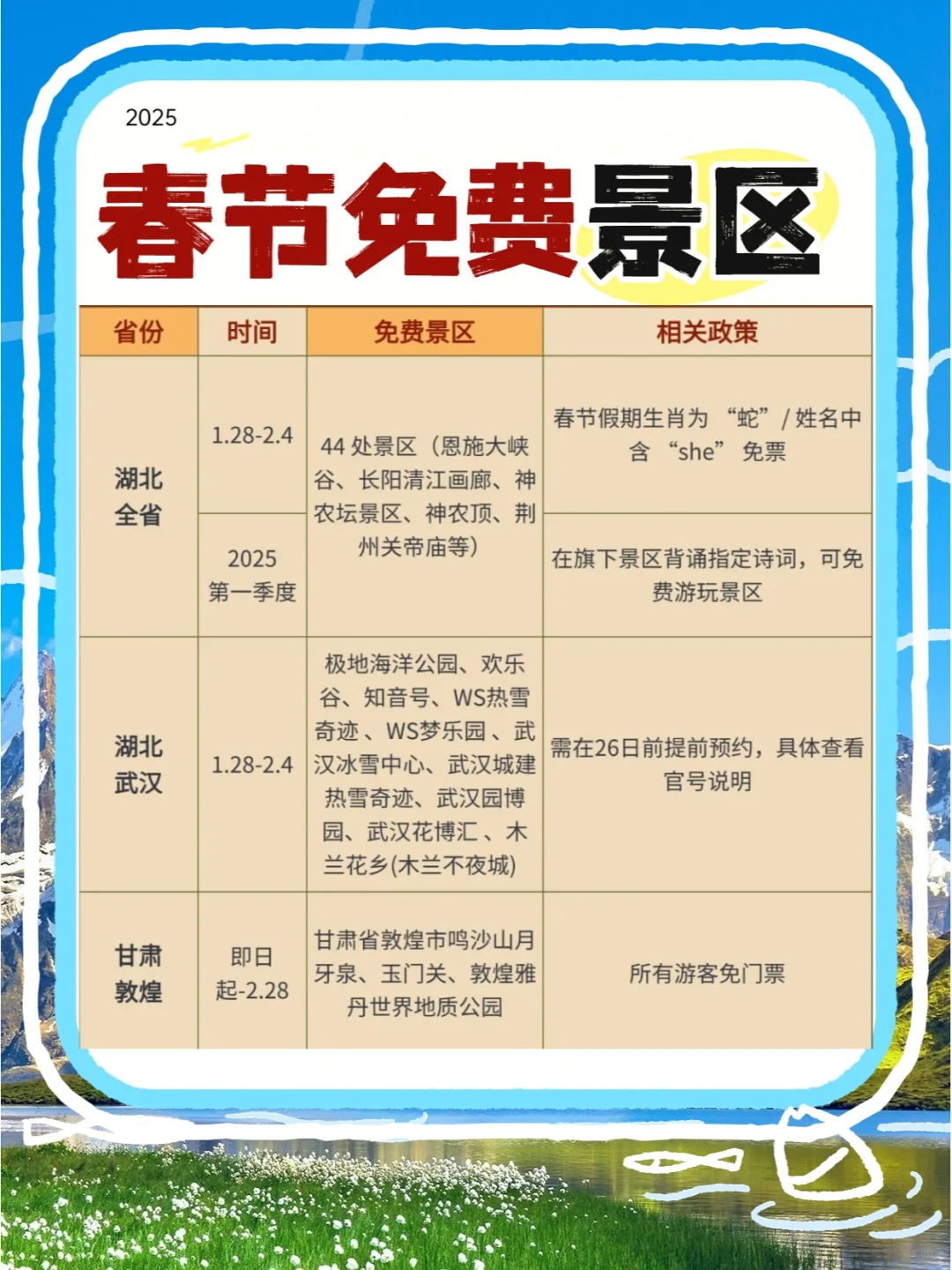 别错过‼️国内春节免费景区合集💸