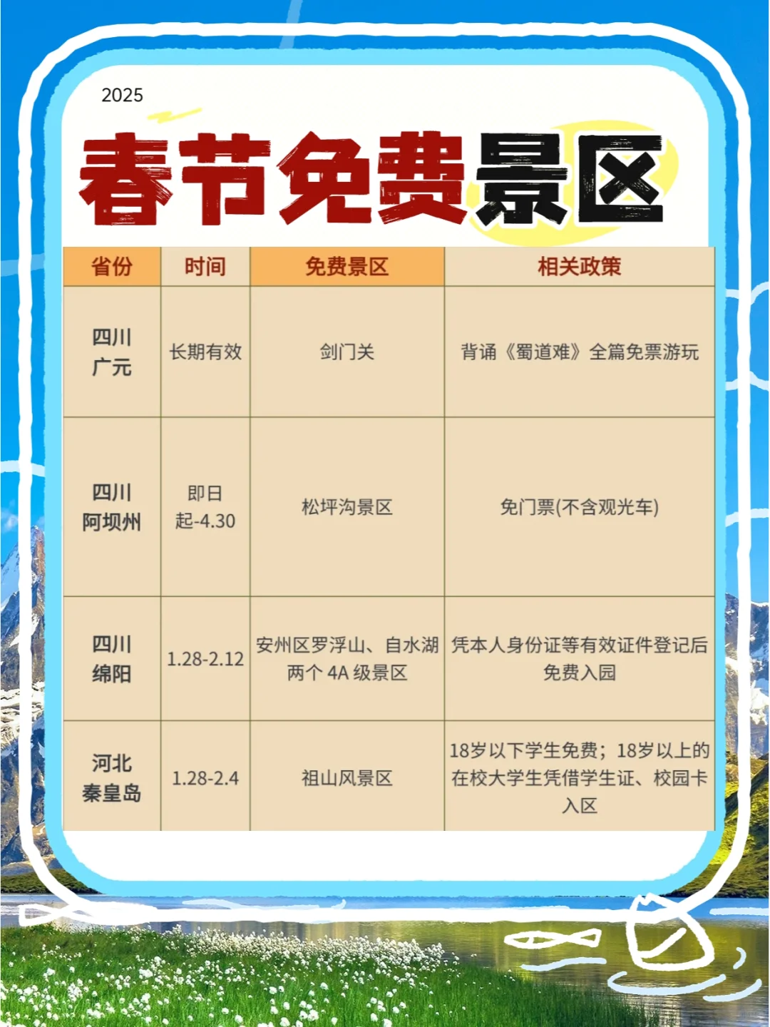 别错过‼️国内春节免费景区合集💸
