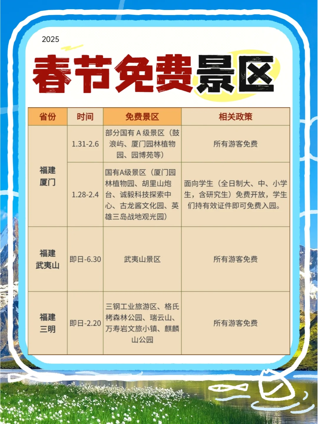 别错过‼️国内春节免费景区合集💸