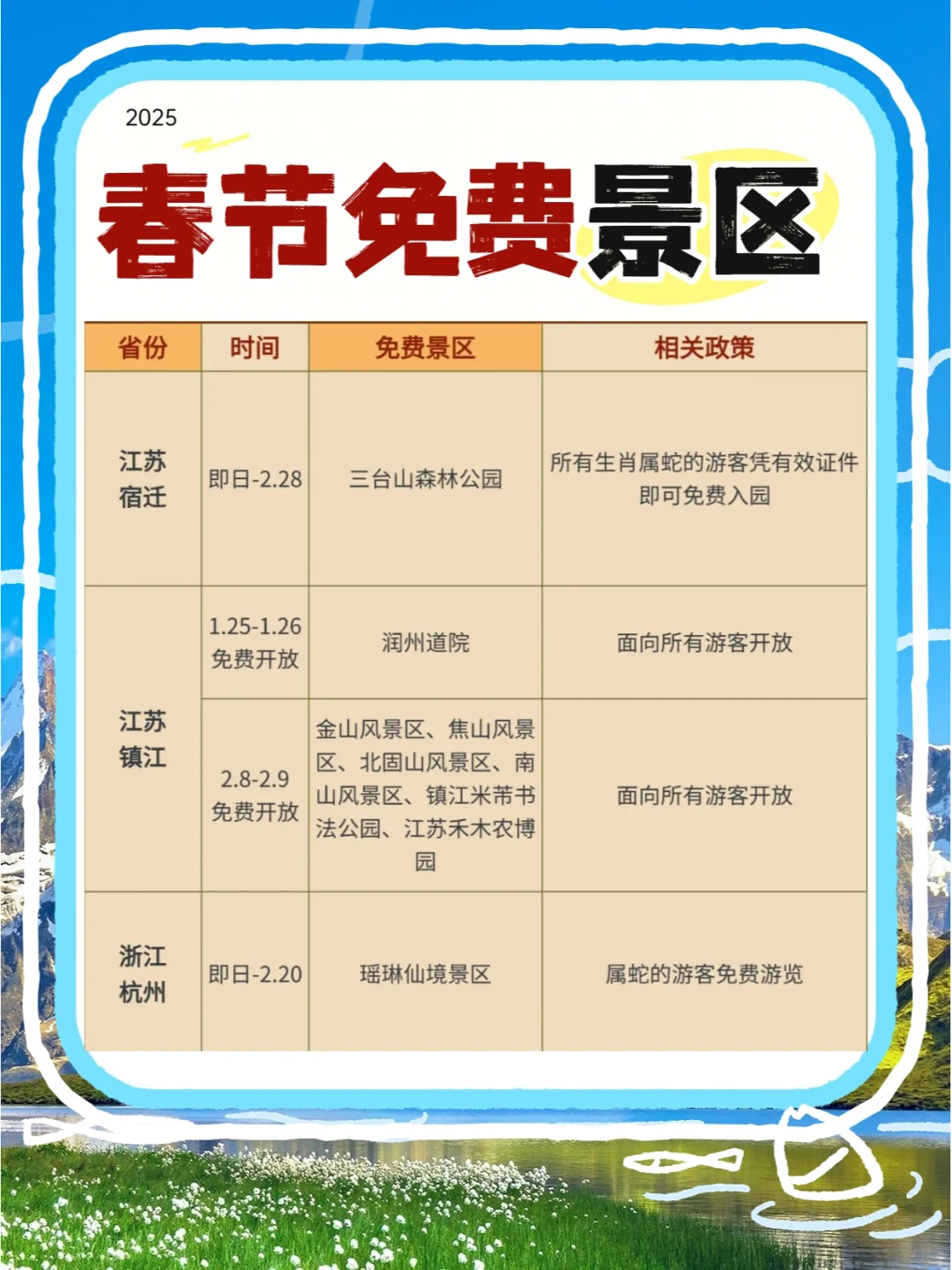 别错过‼️国内春节免费景区合集💸
