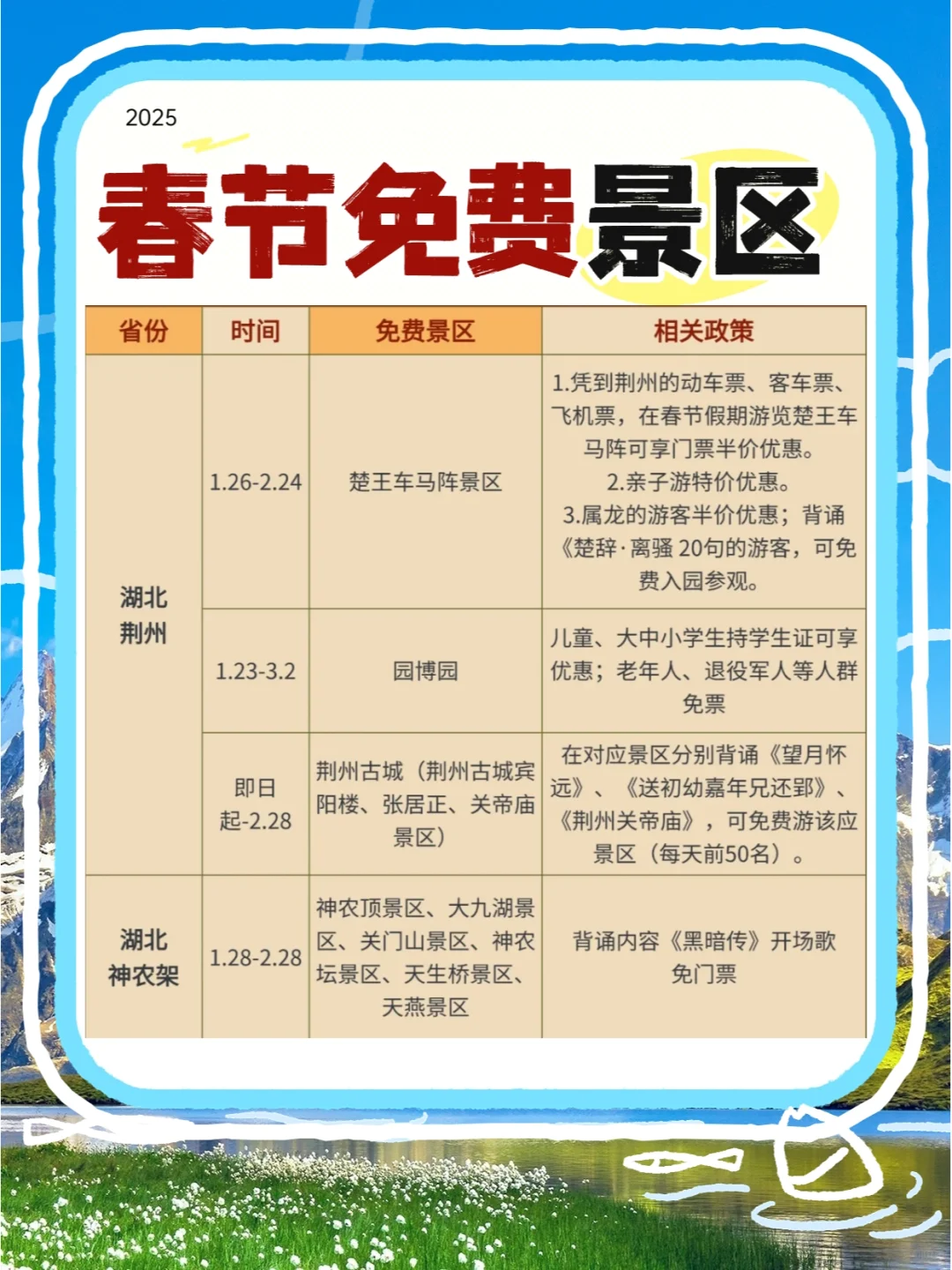 别错过‼️国内春节免费景区合集💸