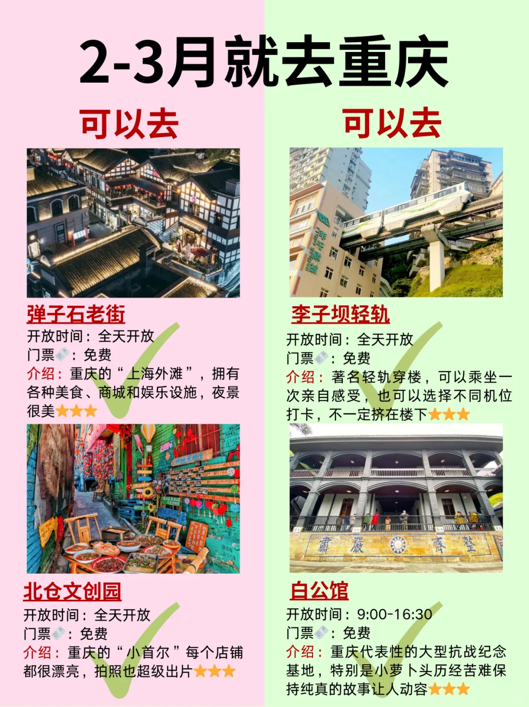 人生建议😭2-3🈷️去重庆，不做攻略真