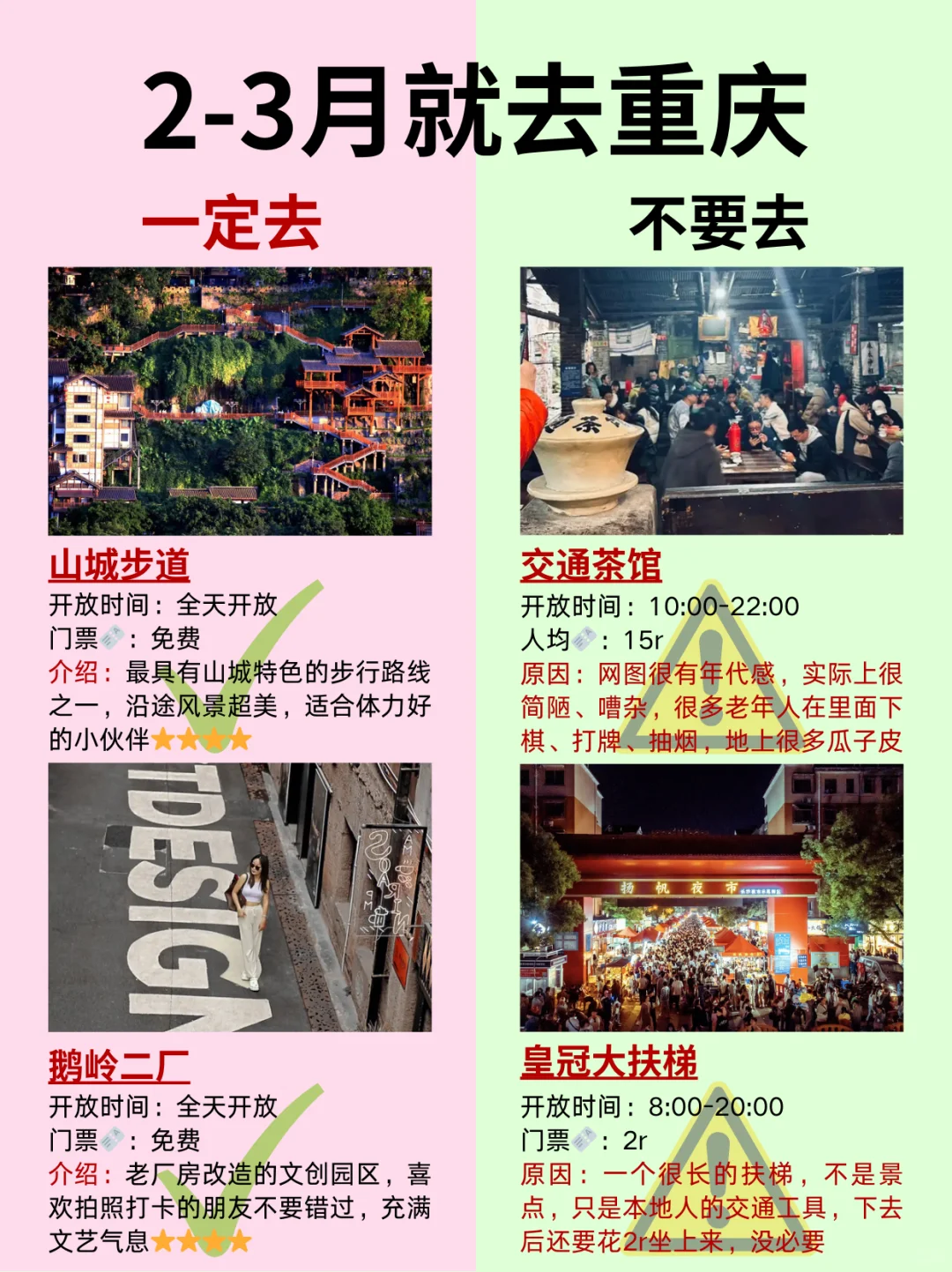 人生建议😭2-3🈷️去重庆，不做攻略真