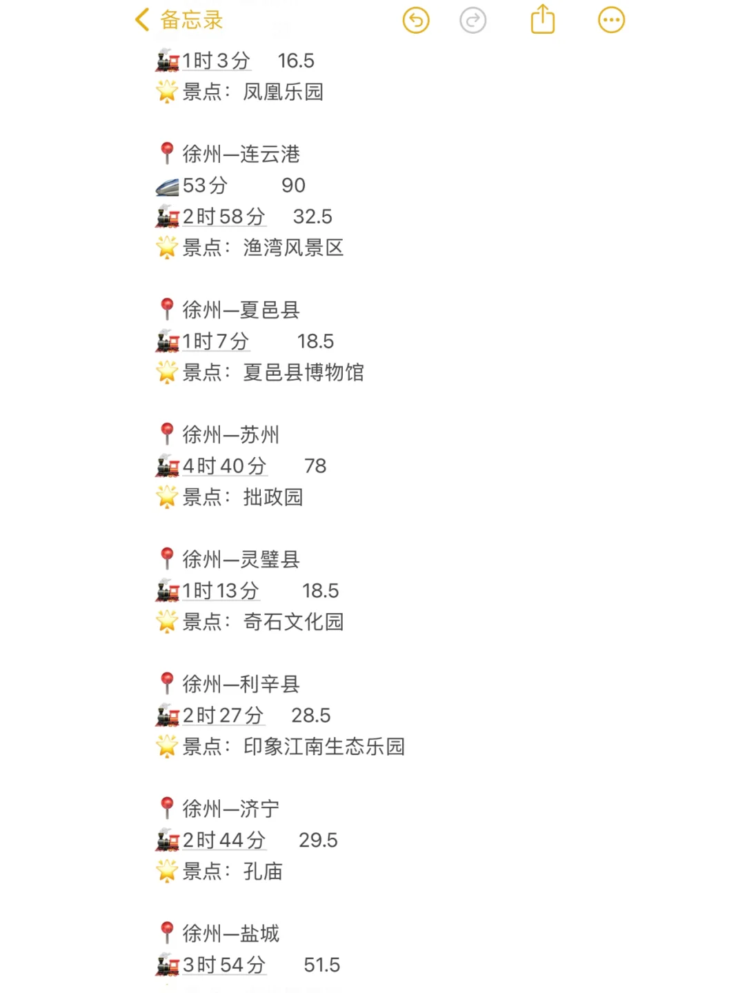 徐州100以内直达城市（周边游）更全版