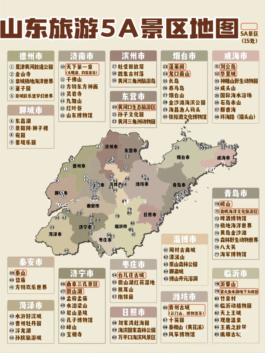 山东旅游地图·🌆山东省16地市旅游推荐