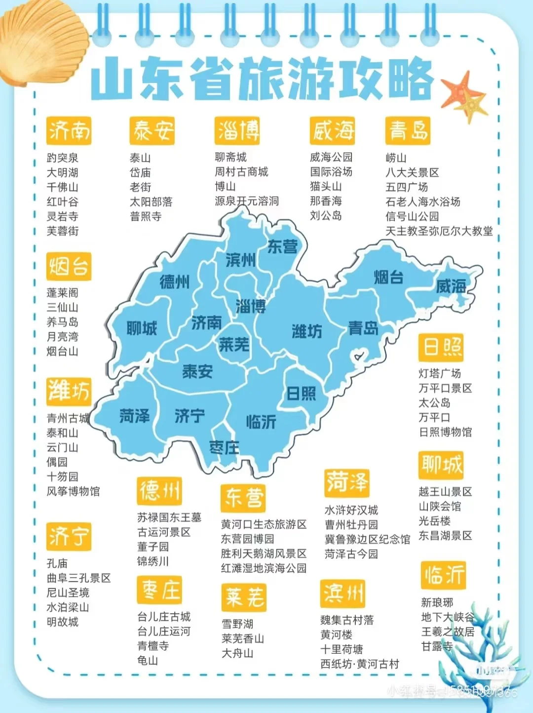 山东旅游地图·🌆山东省16地市旅游推荐