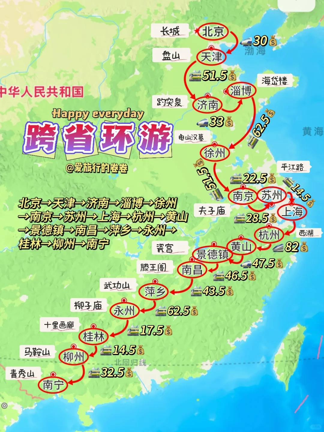 直接抄作业‼️花600+💰路费玩11省17座城