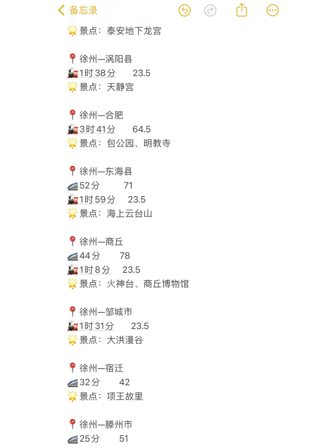 徐州100以内直达城市（周边游）更全版