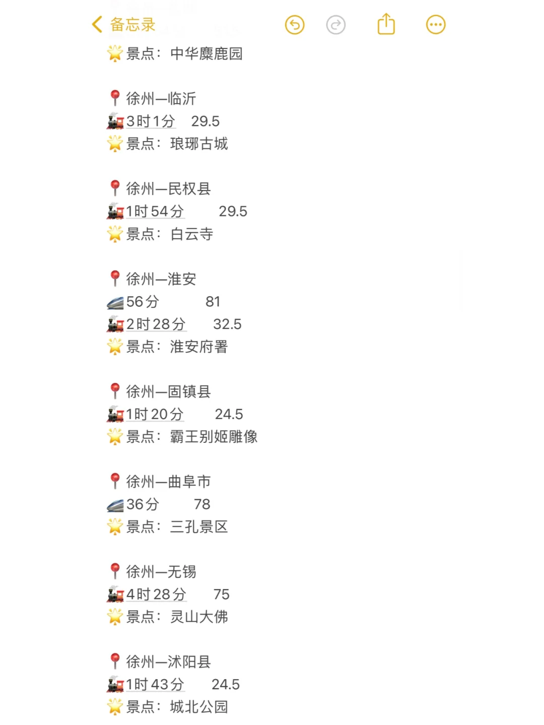 徐州100以内直达城市（周边游）更全版