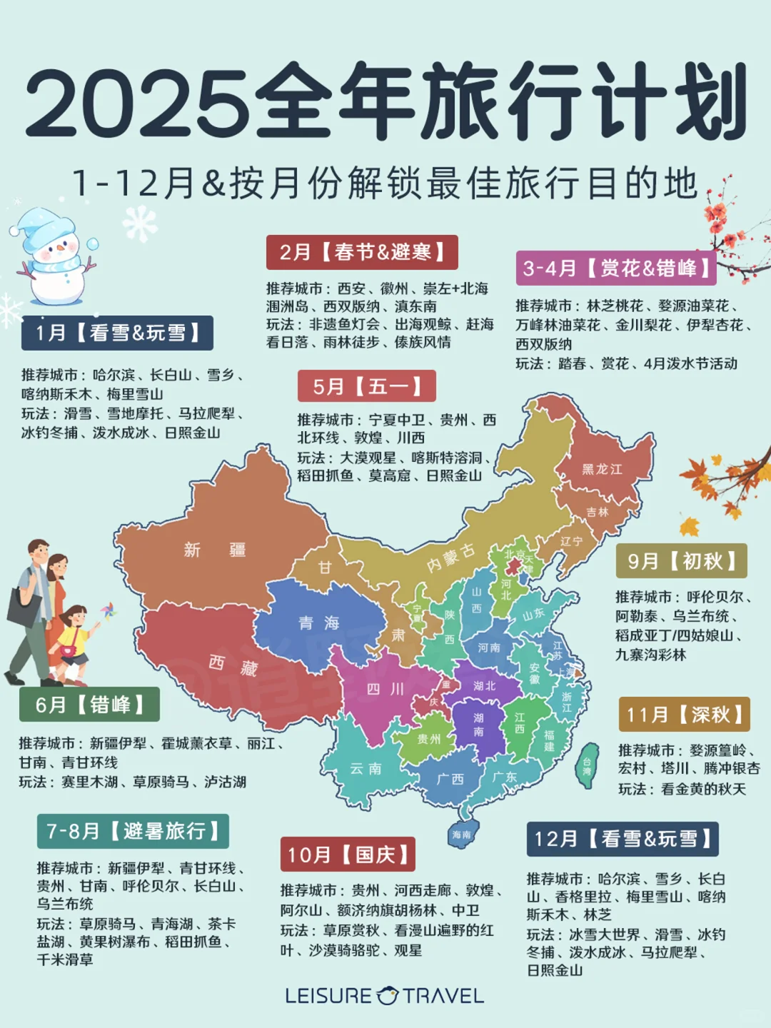2025全年旅行计划📍按月份解锁最佳旅行地