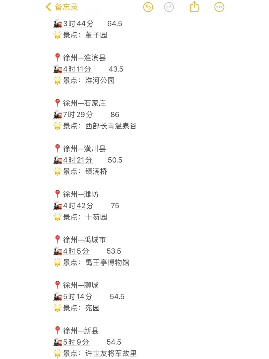 徐州100以内直达城市（周边游）更全版
