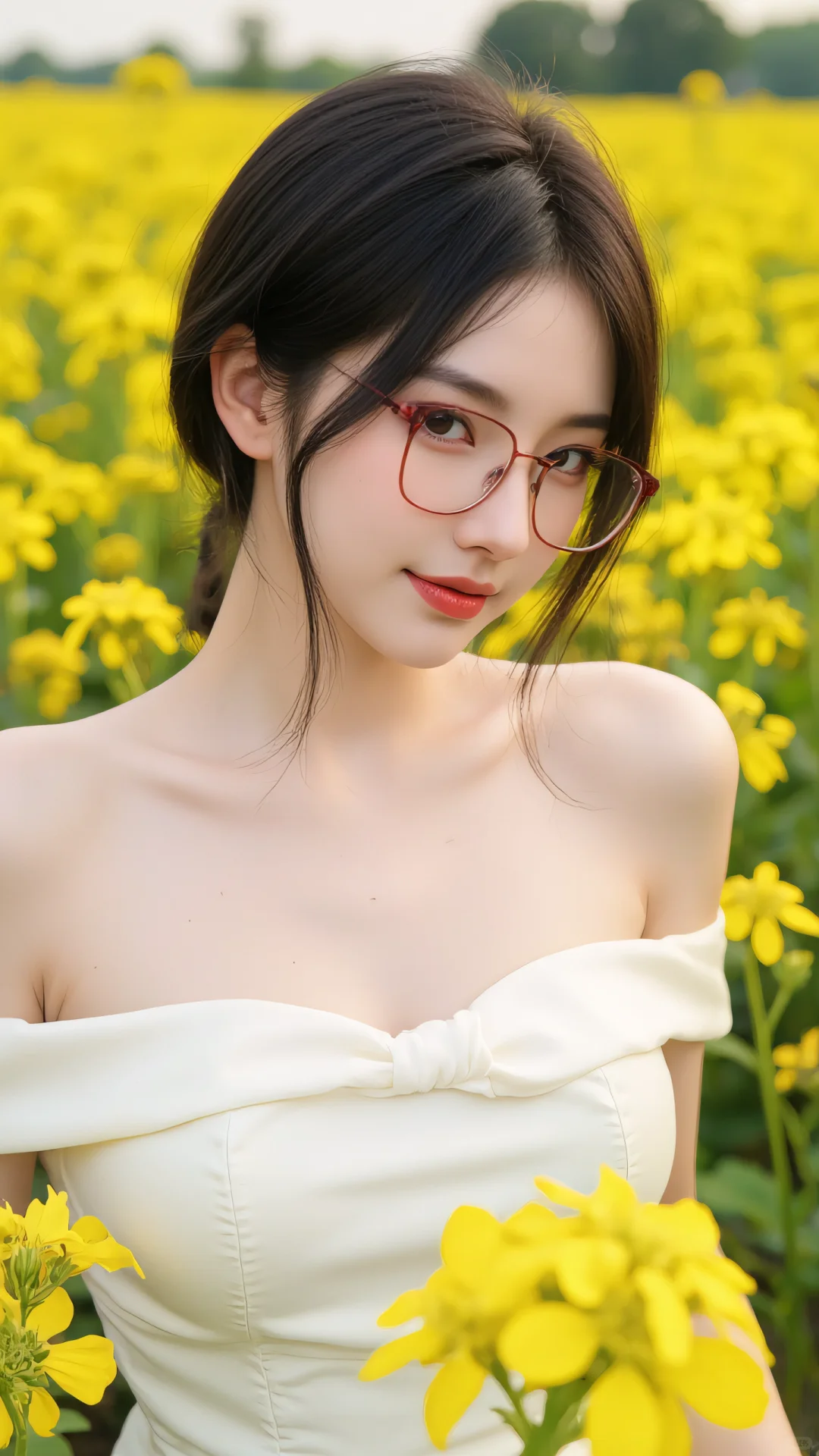 刚立春就有美女去油菜花里浪漫了