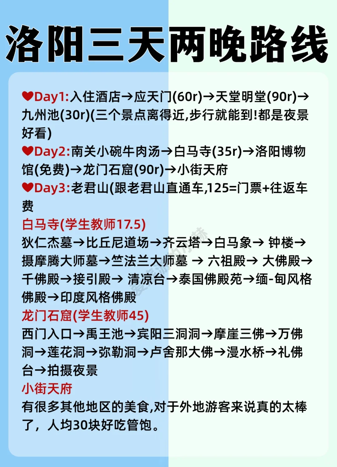 女孩子，第一次来洛阳我的建议是……