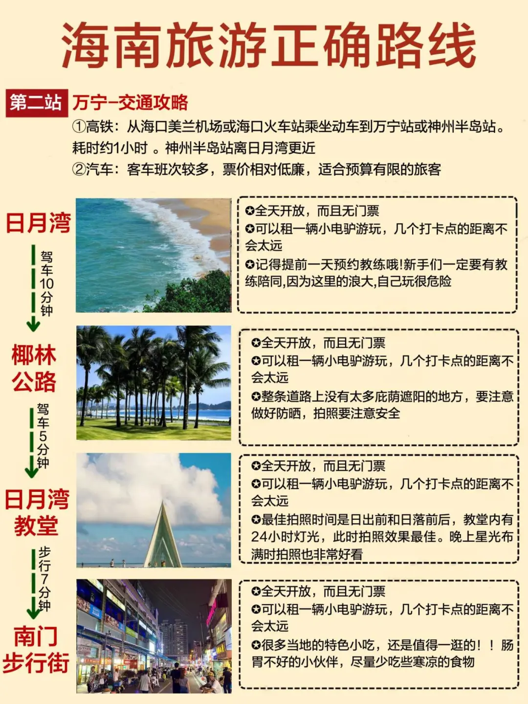 2-3月去海南旅游，顺序千万不要搞反啦！