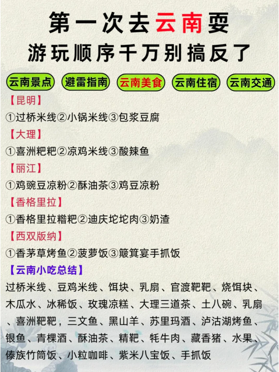 首次赴滇，这篇攻略让你少走弯路