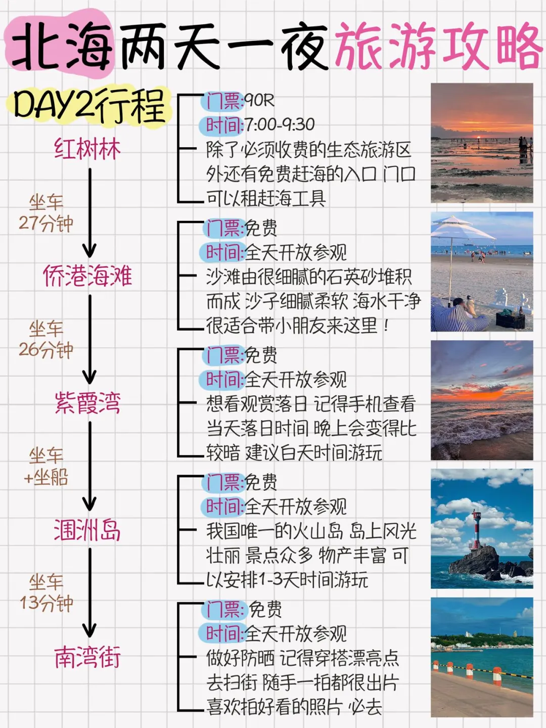 北海两天一夜旅游攻略安排！超详细不绕路！！！
