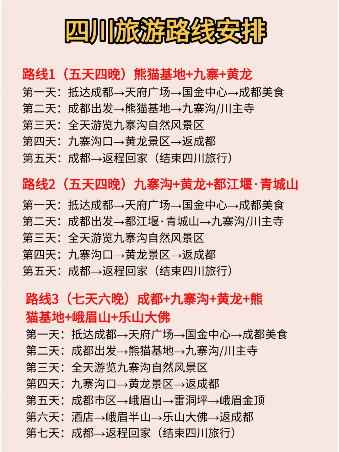 四川旅游攻略‼️6天5晚人均1000+