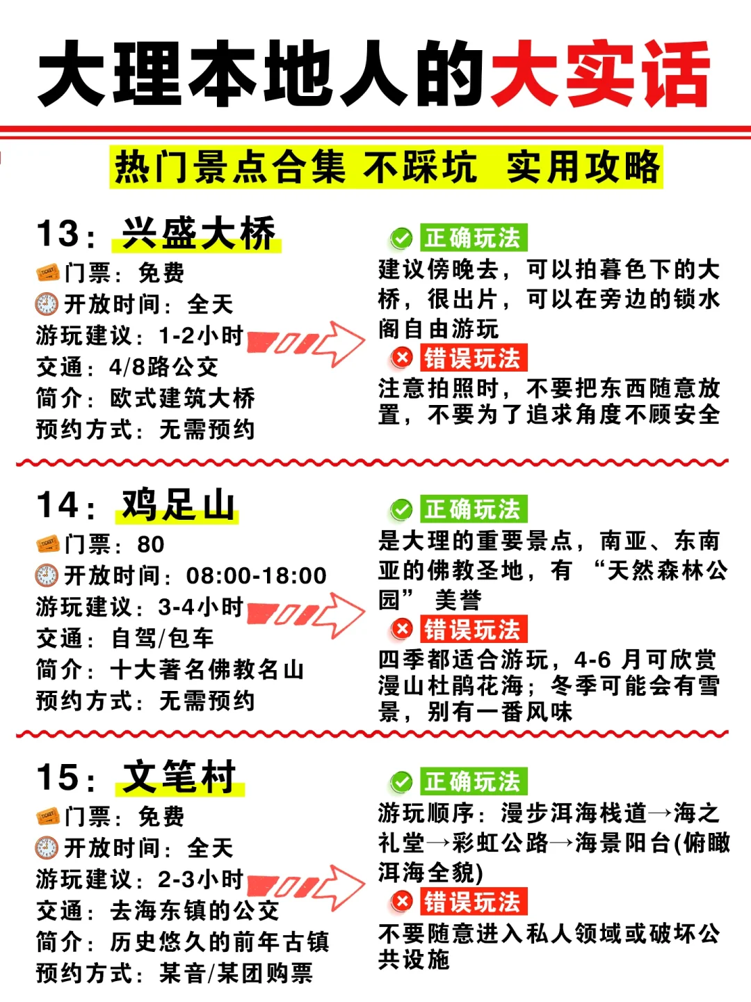 📍两人大理已回，我们的避雷建议是