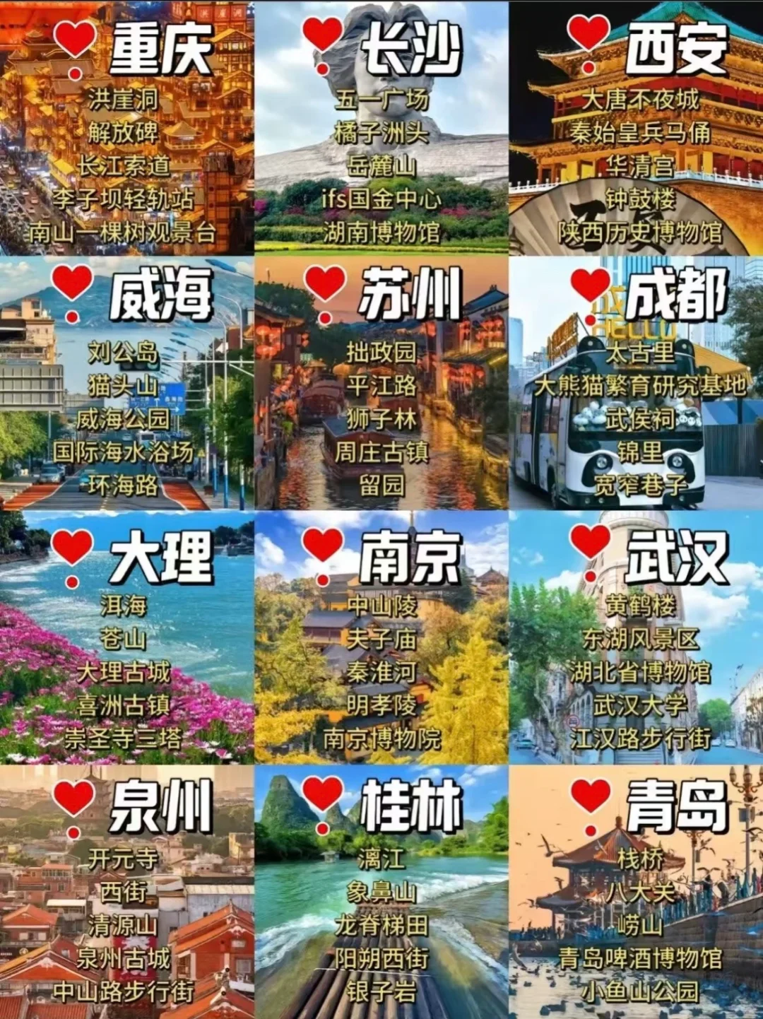 🌸全国旅游打卡地～～